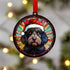 Cockapoo Black in Santa Hat Suncatcher Decoration
